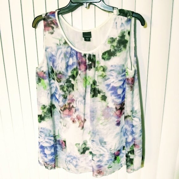 TANK TOP*COVINGTON*FLORAL*DRESSY*WOMEN L - Picture 2 of 6